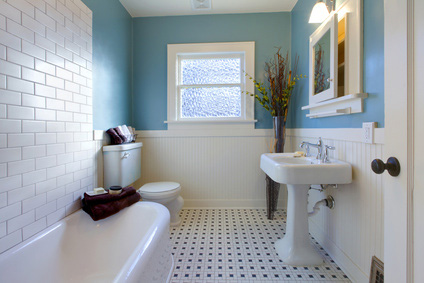 calming blue bathroom